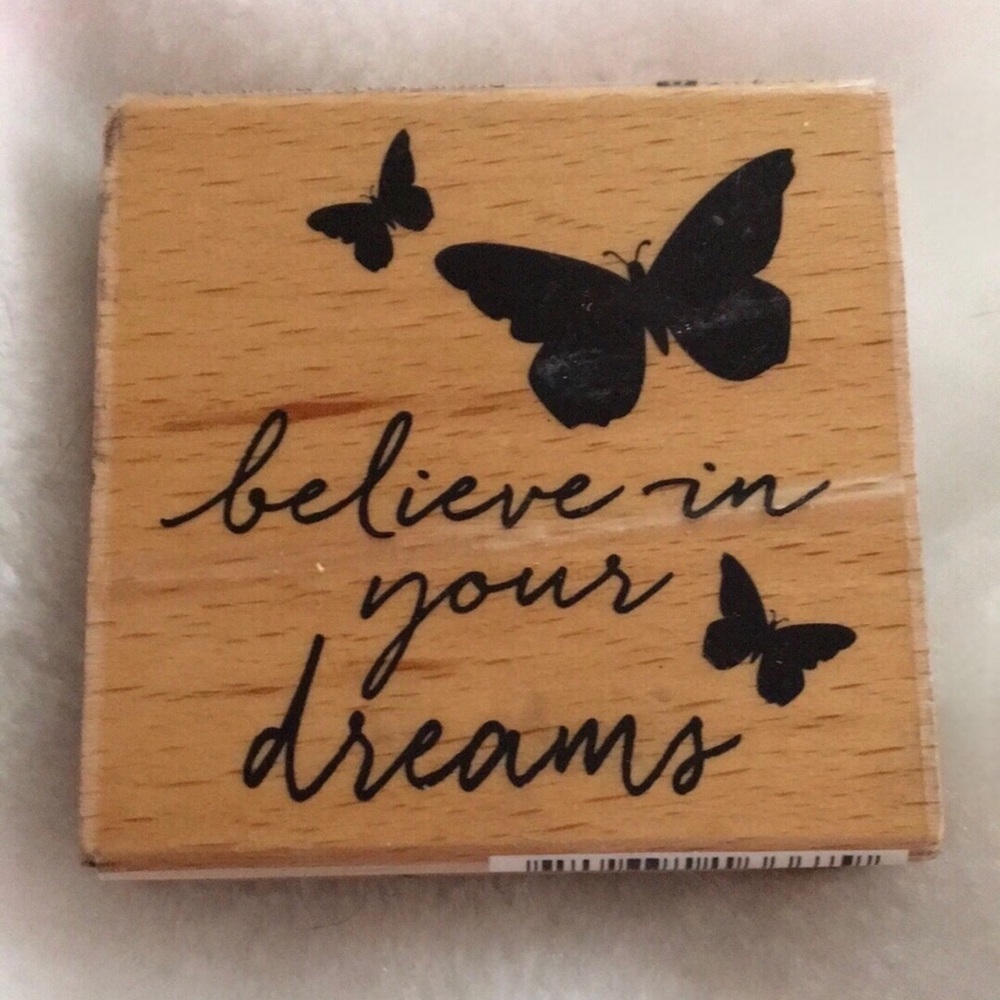Wooden Stamper with Butterflies
